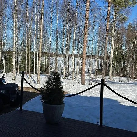 Villa Private Lakefront Log In Lapland With Sauna *