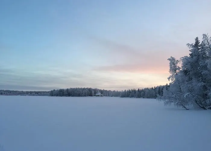 别墅 Private Lakefront Log In Lapland With Sauna *