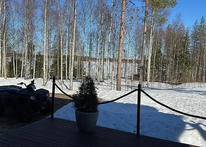 别墅 Private Lakefront Log In Lapland With Sauna *